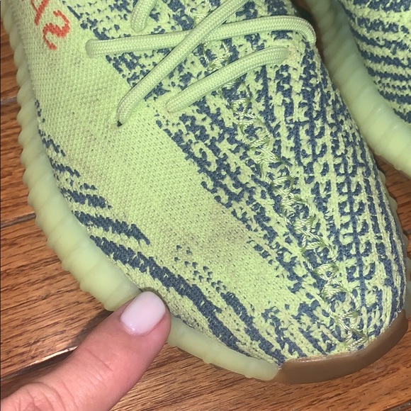 ADIDAS 350 YEEZY BOAST FROZEN YELLOW GREY SNEAKER - Picture 7 of 16